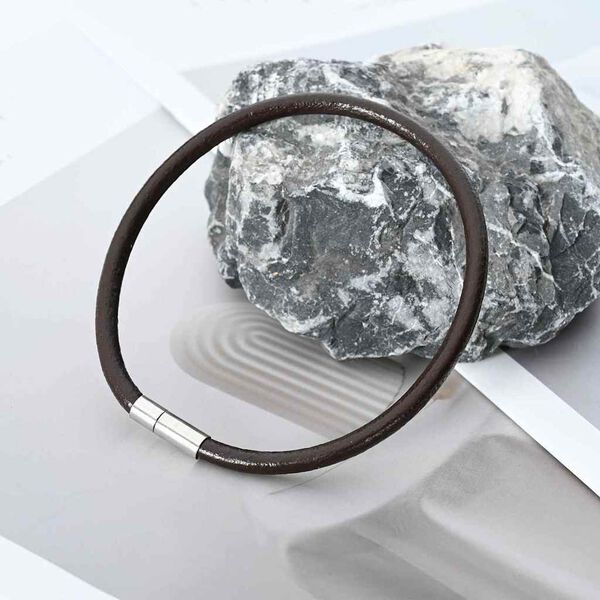 vidaXL Kožen&yacute; prov&aacute;zek Tmavě hněd&aacute; &Oslash;4 mm x 10 m Kůže