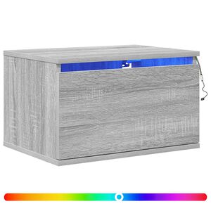 vidaXL N&aacute;stěnn&yacute; nočn&iacute; stolek s LED osvětlen&iacute;m &scaron;ed&yacute; sonoma