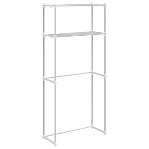 vidaXL Police na pračku s &uacute;loži&scaron;těm B&iacute;l&aacute; 70 x 27 x 136 cm Hlin&iacute;k