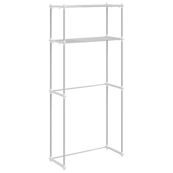 vidaXL Police na pračku s &uacute;loži&scaron;těm B&iacute;l&aacute; 70 x 27 x 136 cm Hlin&iacute;k