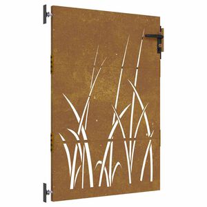 vidaXL Zahradn&iacute; branka 85 x 125 cm z cortenov&eacute; oceli, design s tr&aacute;vou