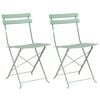 vidaXL Skládací židle do zahrady 2 pcs Zelená 42 x 46 x 82 cm Ocel