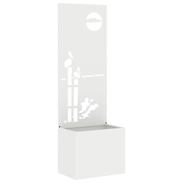 vidaXL Soukrom&iacute; na zahradě B&iacute;l&aacute; 50 x 140 cm Studeně v&aacute;lcovan&aacute; ocel