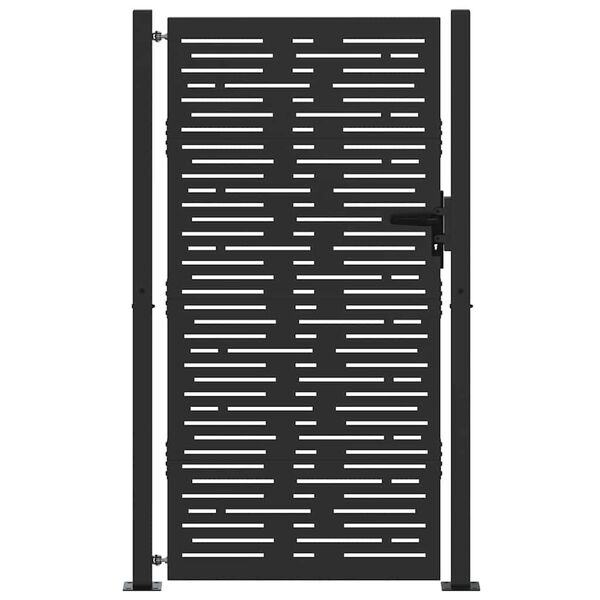 vidaXL Zahradn&iacute; br&aacute;na Čern&aacute; 85 x 180 cm Pr&aacute;&scaron;kově lakovan&aacute; ocel