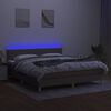 vidaXL Box spring postel s matrac&iacute; a LED taupe 180x200 cm textil