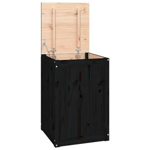 vidaXL Box na pr&aacute;dlo čern&yacute; 44 x 44 x 66 cm masivn&iacute; borov&eacute; dřevo