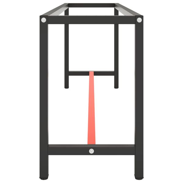 vidaXL R&aacute;m pracovn&iacute;ho stolu matně čern&yacute; a červen&yacute; 210 x 50 x 79 cm kov