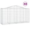 vidaXL Klenut&eacute; gabionov&eacute; ko&scaron;e 8 ks 200x50x100/120cm pozinkovan&eacute; železo