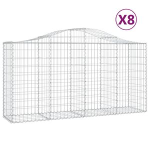 vidaXL Klenut&eacute; gabionov&eacute; ko&scaron;e 8 ks 200x50x100/120cm pozinkovan&eacute; železo