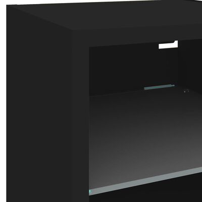 vidaXL 4dílná obývací stěna s LED osvětlením černá kompozitní dřevo