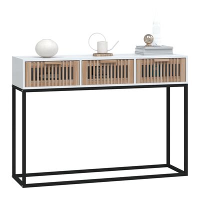 vidaXL Konzolový stolek bílý 105x30x75 cm kompozitní dřevo a železo