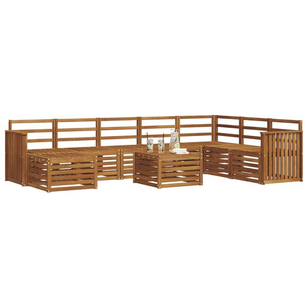 vidaXL Sedac&iacute; soupravy Př&iacute;rodn&iacute; Masivn&iacute; ak&aacute;tov&eacute; dřevo