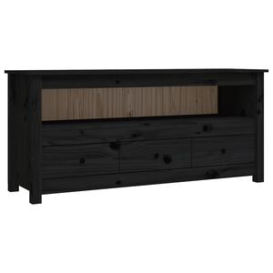 vidaXL TV skř&iacute;ňka čern&aacute; 114x35x52 cm masivn&iacute; borov&eacute; dřevo