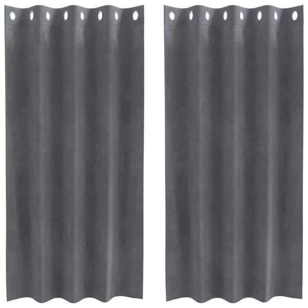 vidaXL Zatemňovací závěsy 2 pcs Světle šedá 140 x 175 cm samet