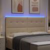 vidaXL LED hlavov&aacute; deska s čelo Kr&eacute;mov&aacute; 180 cm Polyester
