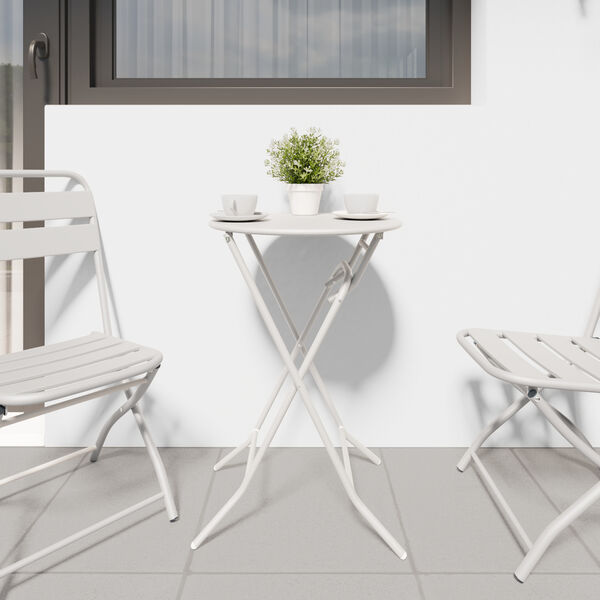 vidaXL Zahradní stůl Bílá 50 x 50 x 72 cm Ocel