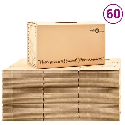 vidaXL Kartónové krabice na stěhování XXL 60 ks 60 x 33 x 34 cm