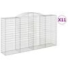 vidaXL Klenut&eacute; gabionov&eacute; ko&scaron;e 11ks 300x50x160/180cm pozinkovan&eacute; železo