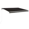 vidaXL Automatick&aacute; mark&yacute;za LED a senzor větru 450 x 350 cm antracitov&aacute;