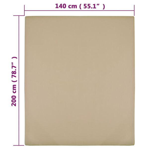 vidaXL Jersey prostěradla 2 ks taupe 140x200 cm bavlna