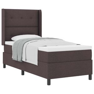 vidaXL Postel s boxspringem s pol&scaron;t&aacute;řem Tmavě hněd&aacute; 200 x 80 cm textil