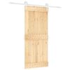 vidaXL Posuvn&eacute; dveře Př&iacute;rodn&iacute; a b&iacute;l&aacute; 90 x 210 cm Masivn&iacute; borov&eacute; dřevo