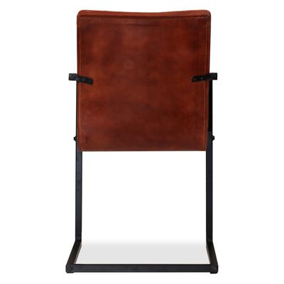 vidaXL Jídelní židle 2 ks hnědé pravá kůže