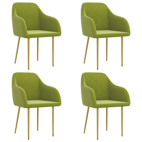 vidaXL J&iacute;deln&iacute; židle 4 ks světle zelen&eacute; samet