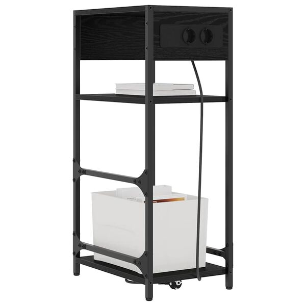 vidaXL Nočn&iacute; skř&iacute;ňka Čern&yacute; dub 40 x 27 x 76 cm kompozitn&iacute; dřevo