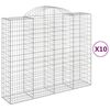 vidaXL Klenut&eacute; gabionov&eacute; ko&scaron;e 10ks 200x50x160/180cm pozinkovan&eacute; železo