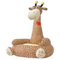 vidaXL Plyšové dětské křeslo žirafa hnědé