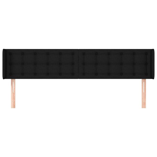 vidaXL Čelo postele typu u&scaron;&aacute;k čern&eacute; 183x16x78/88 cm textil