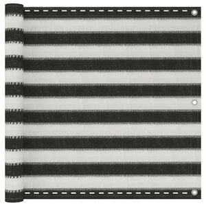 vidaXL Balk&oacute;nov&aacute; z&aacute;stěna HDPE 90 x 300 cm antracitovo-b&iacute;l&aacute;