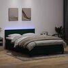 vidaXL Box spring postel s matrac&iacute; a LED tmavě zelen&aacute; 160x220 cm samet