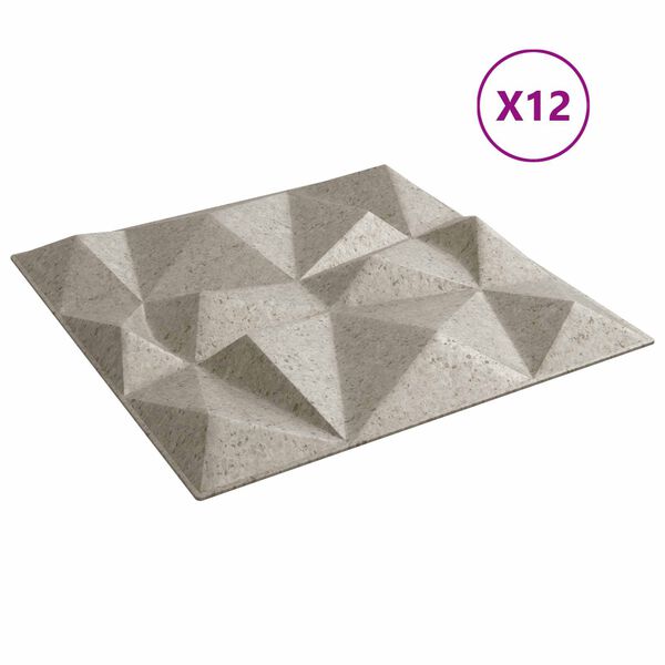 vidaXL N&aacute;stěnn&eacute; panely 12 pcs Diamantov&yacute; beton 50 x 50 cm XPS pěna