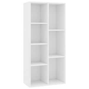 vidaXL Knihovna b&iacute;l&aacute; 50 x 25 x 106 cm dřevotř&iacute;ska