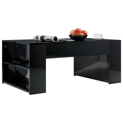 vidaXL Konferenční stolek černý vysoký lesk 100x60x42 cm dřevotříska
