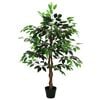 vidaXL Uměl&aacute; rostlina Ficus Zelen&aacute; 90 x 16 x 110 cm Tkanina a dřevo