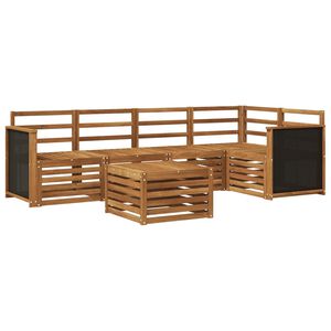 vidaXL Rohov&aacute; sofa sada 5 pcs Př&iacute;rodn&iacute; Masivn&iacute; ak&aacute;tov&eacute; dřevo