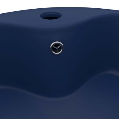 vidaXL Luxusní umyvadlo přepad matné tmavě modré 36 x 13 cm keramické