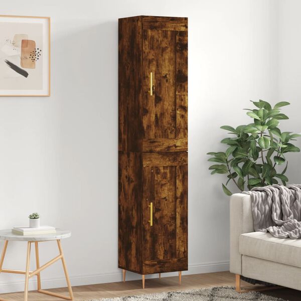 vidaXL Skř&iacute;ň highboard kouřov&yacute; dub 34,5 x 34 x 180 cm kompozitn&iacute; dřevo
