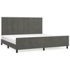 vidaXL R&aacute;m postele bez matrace tmavě &scaron;ed&yacute; 200 x 200 cm samet