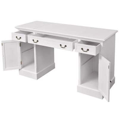 vidaXL Psací stůl na dvou podstavcích, bílá, 140x48x80 cm