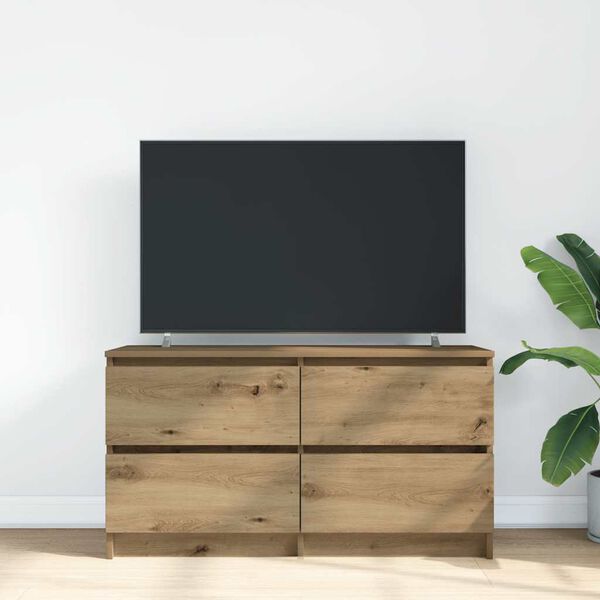 vidaXL TV skř&iacute;ňka dub artisan 100x35x54 cm kompozitn&iacute; dřevo