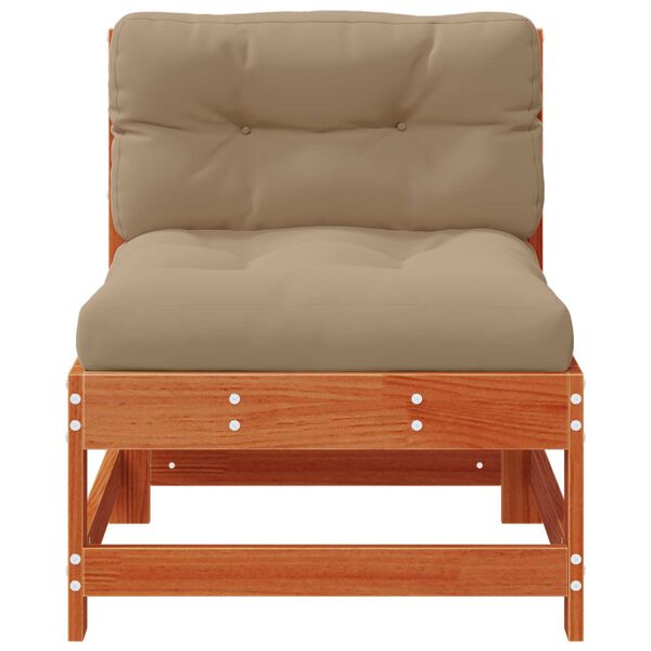 vidaXL Středn&iacute; pohovka do zahrady Masivn&iacute; borovice Voskově Hněd&aacute;