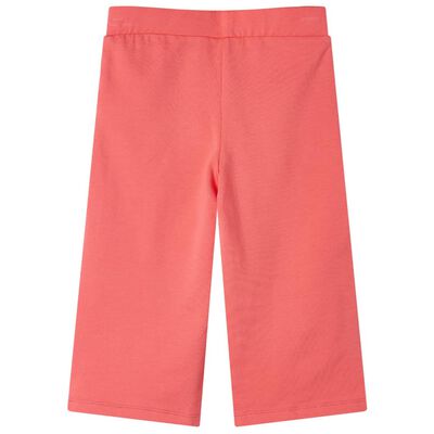 Dětské kalhoty s širokými nohavicemi korálové 92