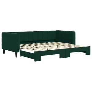 vidaXL V&aacute;lenda s přist&yacute;lkou tmavě zelen&aacute; 90 x 200 cm samet