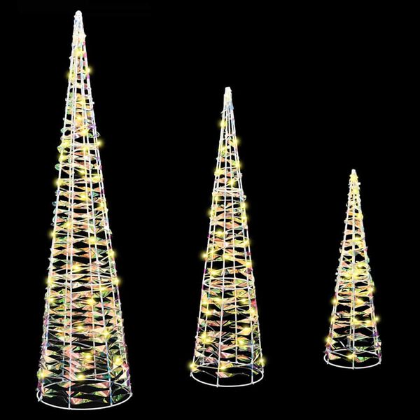 vidaXL V&aacute;nočn&iacute; stromeček 3 pcs Tepl&aacute; b&iacute;l&aacute; 20 x 20 x 80 cm PET