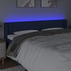 vidaXL Čelo postele s LED modr&eacute; 203 x 16 x 78/88 cm textil
