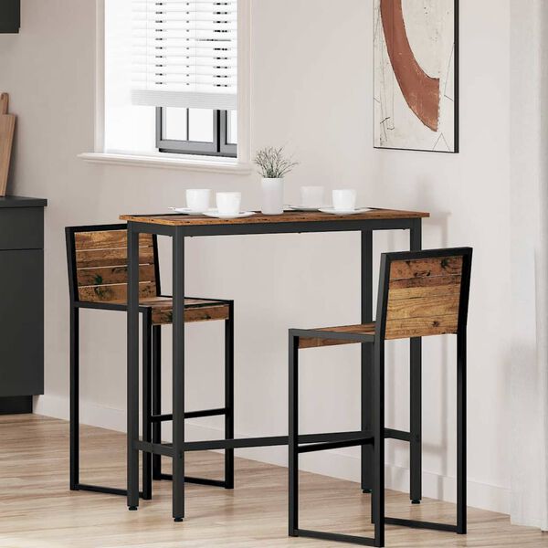 vidaXL stůl Star&eacute; dřevo 100 x 40 x 100,5 cm Inžen&yacute;rsk&eacute; dřevo a ocel